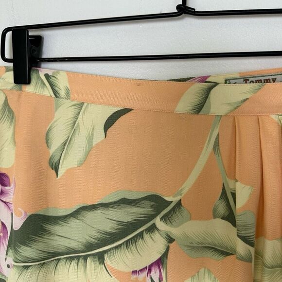 Tommy Bahama Women’s Vintage Fuzzy Peach Silk Tropical Floral Print Wrap Skirt B - Picture 9 of 14